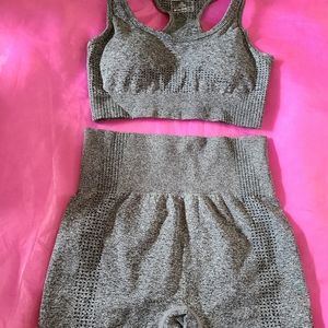 Gray active wear set
